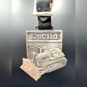 Vintage Euclid C-6 Dozer Pocket Watch Fob with Original Leather Strap
